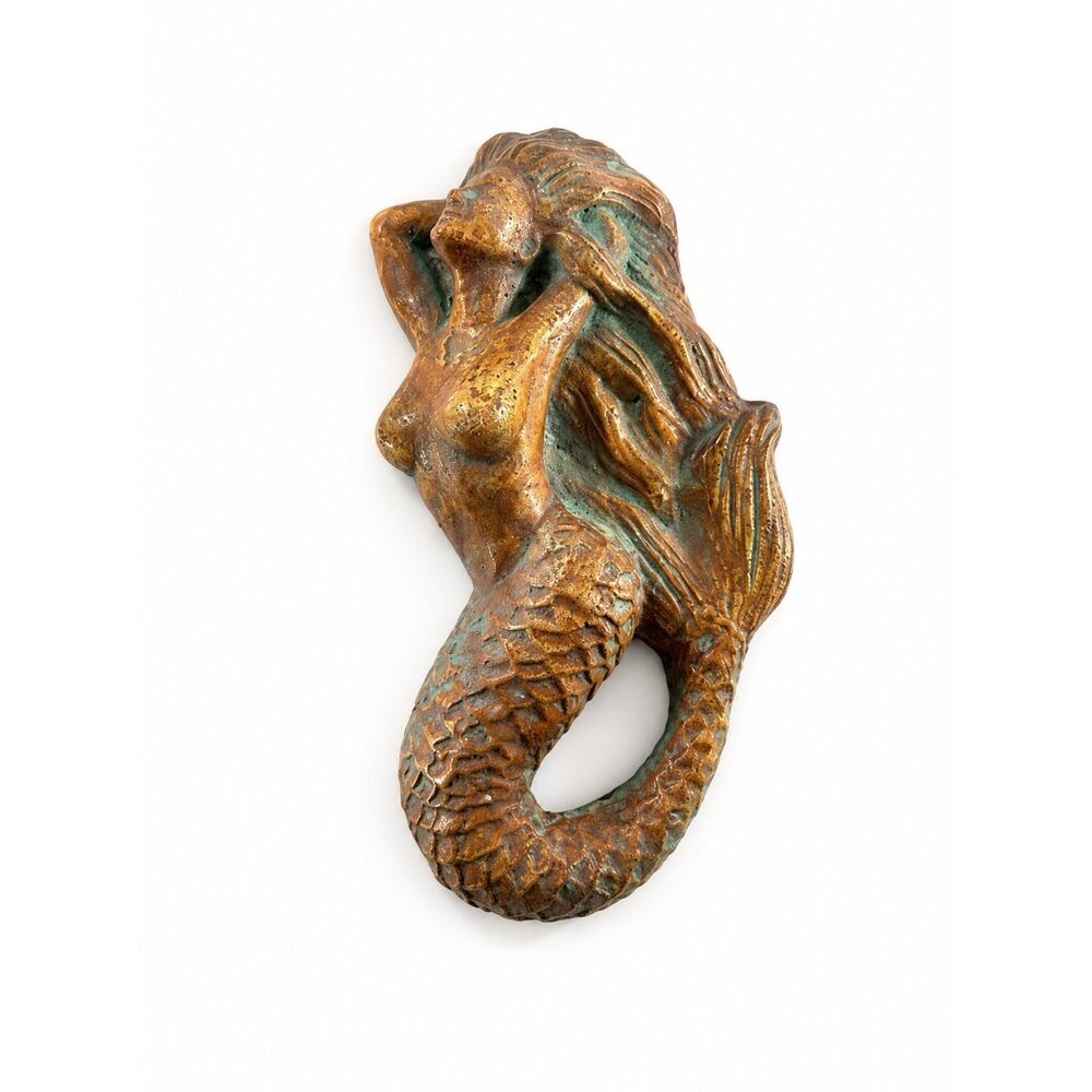 Vintage Stoneware Mermaid Wall Plaque Art Pottery Nautical Coastal Decor 8”